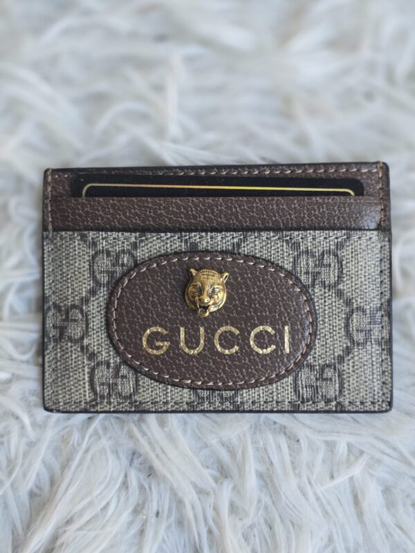 Brown GG Supreme Animalier Card Holder