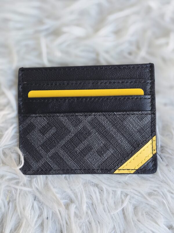 Stylish FF Cardholder Black/Gray, Diagonal Yellow stripe