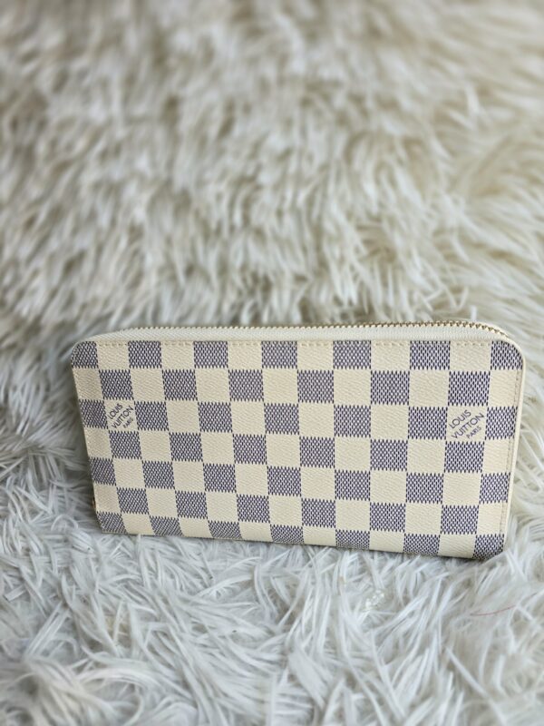Stylish Damier Azur Zippy Wallet Zip Around – Cream