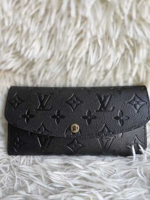 Emilie Patterned Mimosa Long Wallet – Black/Gold