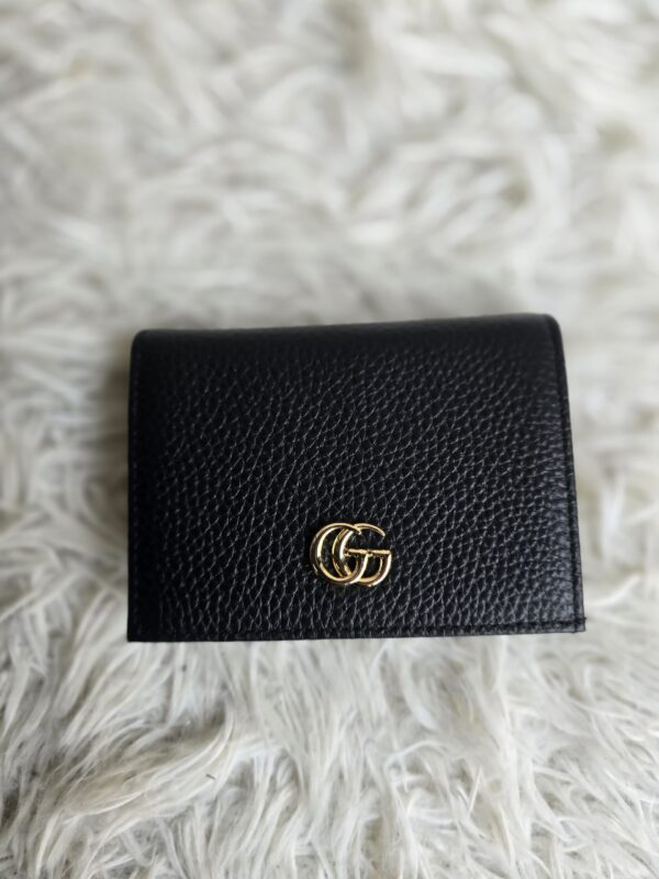 GG Marmont compact wallet – Black/Gold