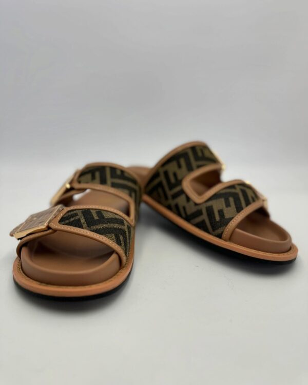 FF Brown Fabric Slides
