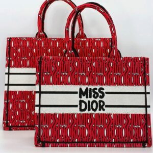 Tote Miss D Allover Embroidery -Red/White - Lux In The West