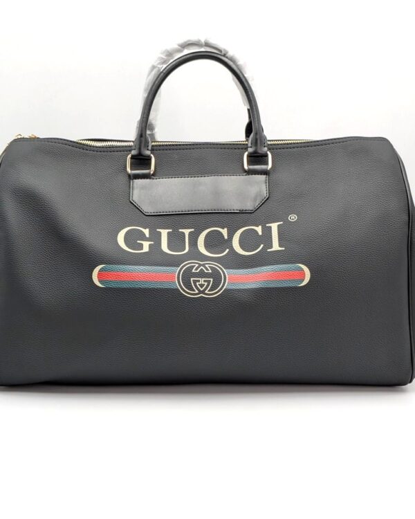 Grained Calfskin Logo Duffle Bag