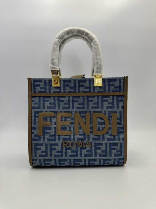 FF Sunshine tote – Denim/Brown/Gold