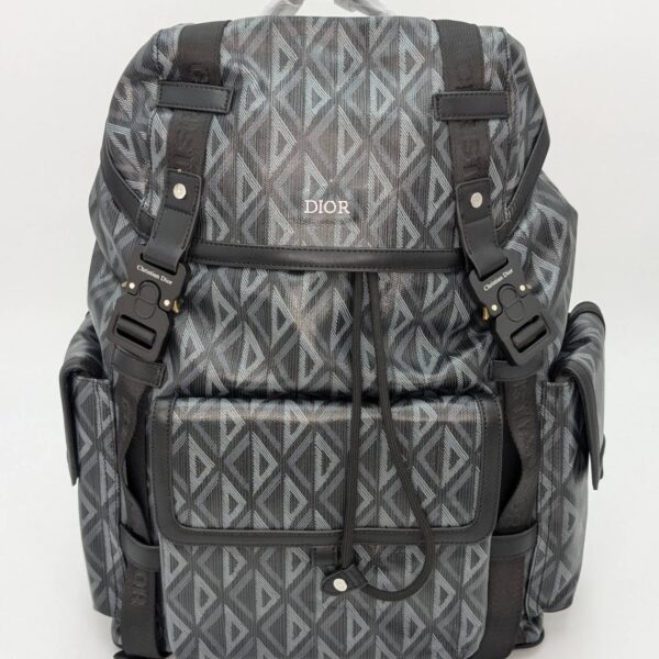 Saddle Bag Black Coated Cotton Canvas