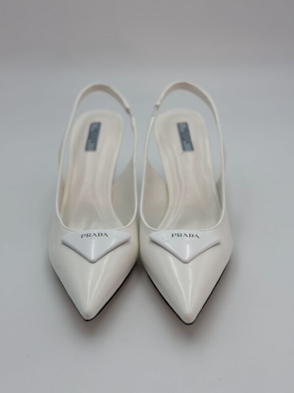 Brushed Leather Slingback Pumps